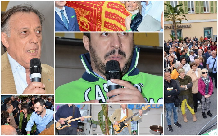 Sanremo: la band canta 'Everybody Need Salvini', Oddo suona il basso e Matteo Salvini conferma il 'no all'euro'