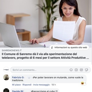 I commenti sulla pagina Facebook I commenti sulla pagina Facebook