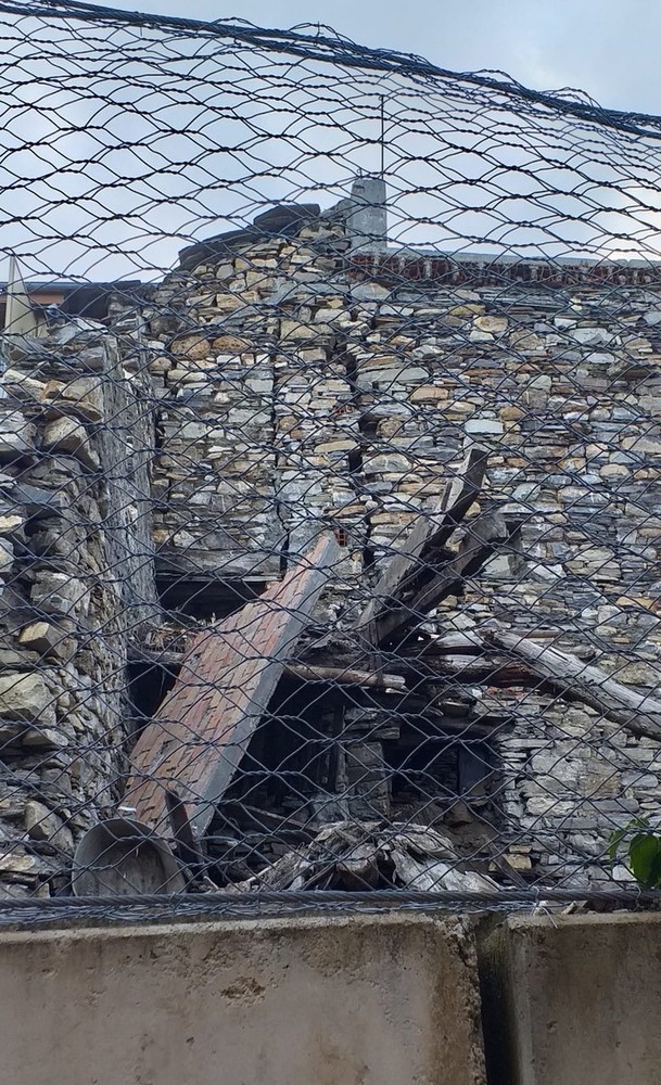 L'area interessata dai crolli ad Aurigo