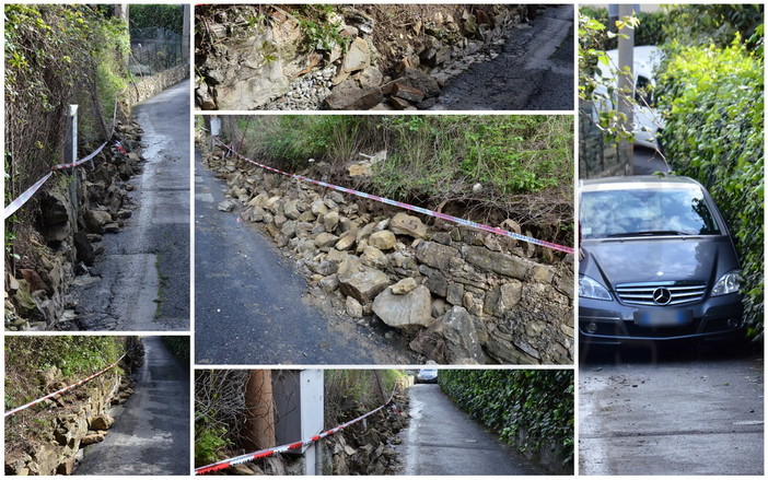 Sanremo: crolla un muretto in via Bonmoschetto, transito pericoloso ed i residenti insorgono Sanremo: crolla un muretto in via Bonmoschetto, transito pericoloso ed i residenti insorgono