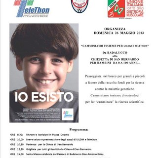 Badalucco: domenica prossima una giornata per UILDM e Telethon con "Camminiamo insieme"