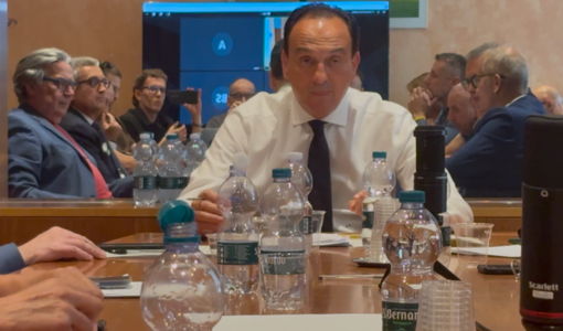 Il presidente della Regione Alberto Cirio durante la conferenza stampa