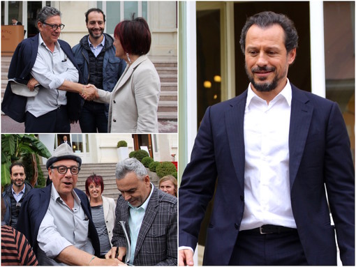 Sanremo: foto e interviste a Sergio Castellitto e Stefano Accorsi, al Casinò per le riprese di ‘Fortunata’: “Un affettuoso ‘grazie’ alla città”
