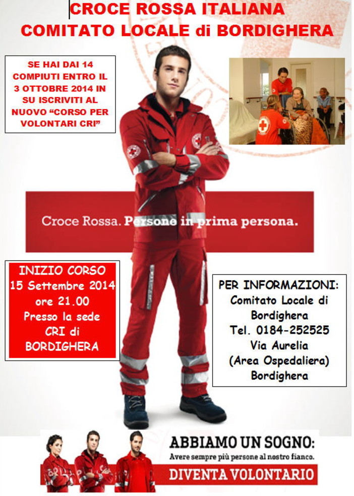Bordighera: iniziate le iscrizioni al Corso formativo per volontari della Croce Rossa Italiana Bordighera: iniziate le iscrizioni al Corso formativo per volontari della Croce Rossa Italiana