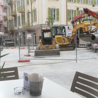 Il cantiere visto da un dehors di via Mameli