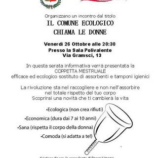 Perinaldo: stasera nel comune la presentazione della rivoluzionaria coppetta mestruale