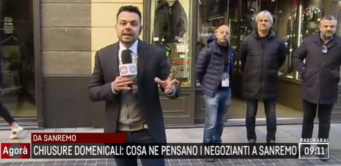 Proposta di chiusura dei negozi la domenica: stamattina collegamento da Sanremo nella trasmissione 'Agorà' Proposta di chiusura dei negozi la domenica: stamattina collegamento da Sanremo nella trasmissione 'Agorà'