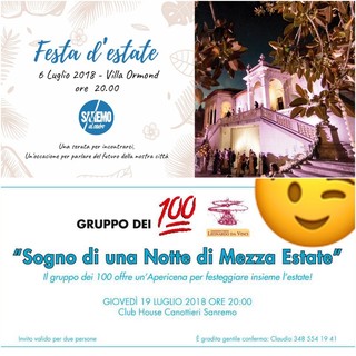 Gli inviti alle feste di “Sanremo al Centro” e del “Gruppo dei 100”