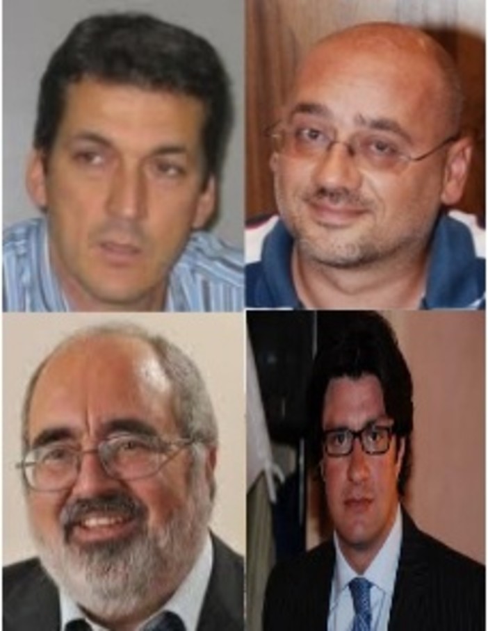In alto da sinistra: Riccardo Giordano e Giuseppe Zagarella, in basso Giovanni Barbagallo e Paolo Strescino