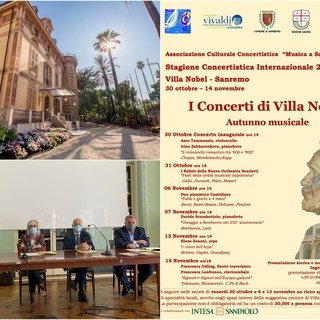 Sanremo: al via venerdì 30 a Villa Nobel la Stagione Concertistica Internazionale 2020 (Video)