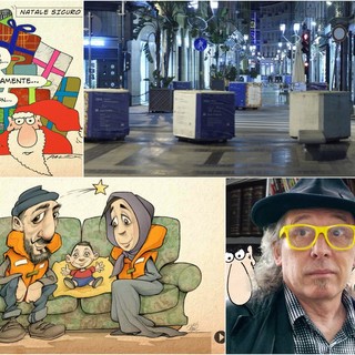 Sanremo: le vignette di Alessandro 'Palex' Prevosto e Laura Lapis per abbellire i cubi antiterrorismo durante le vacanze di Natale
