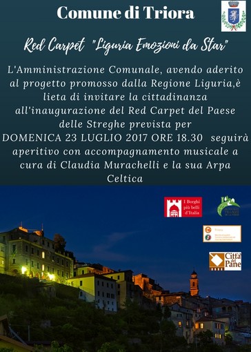 Triora aderisce al progetto “Liguria dei Red Carpet”, domenica l'inaugurazione
