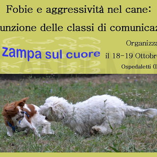 Ospedaletti: il 18 e 19 ottobre a 'La Zampa sul cuore' due giornate dedicate alle 'classi di comunicazione' Ospedaletti: il 18 e 19 ottobre a 'La Zampa sul cuore' due giornate dedicate alle 'classi di comunicazione'