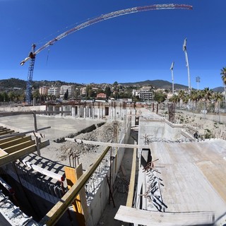 Il cantiere del Palazzetto dello Sport di Sanremo