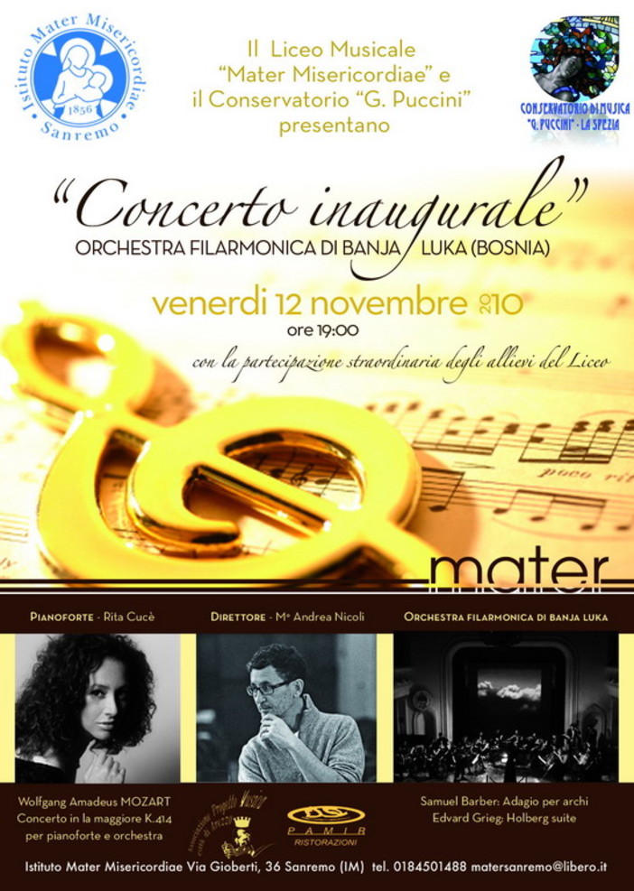 Sanremo: venerdì prossimo concerto inaugurale con la Banja Luka Orchestra Sanremo: venerdì prossimo concerto inaugurale con la Banja Luka Orchestra