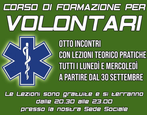 Imperia: al via lunedì prossimo un corso per chi vuole diventare volontario della Croce Bianca Imperia: al via lunedì prossimo un corso per chi vuole diventare volontario della Croce Bianca