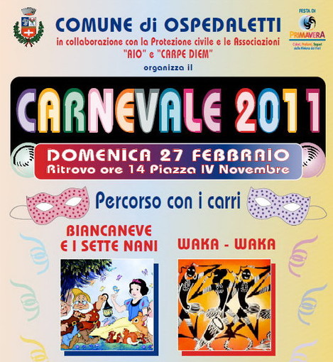 Ospedaletti: domenica prossima si festeggerà il Carnevale cittadino