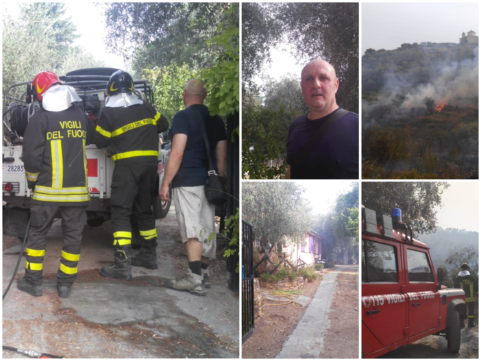 Incendio di Costa d'Oneglia, la testimonianza di un residente: "Le fiamme a venti metri da casa" (Video)