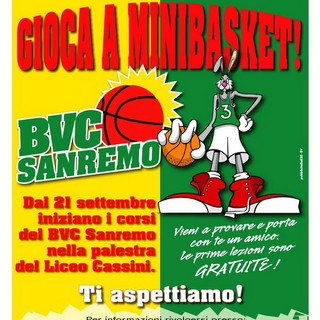Pallacanestro: al via in settimana i corsi di mini basket organizzati dal Bvc Sanremo