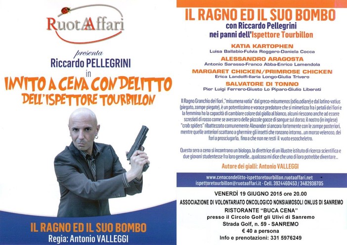Sanremo: al ristorante del Golf Club una 'cena con delitto' per beneficenza, appuntamento al 19 giugno Sanremo: al ristorante del Golf Club una 'cena con delitto' per beneficenza, appuntamento al 19 giugno