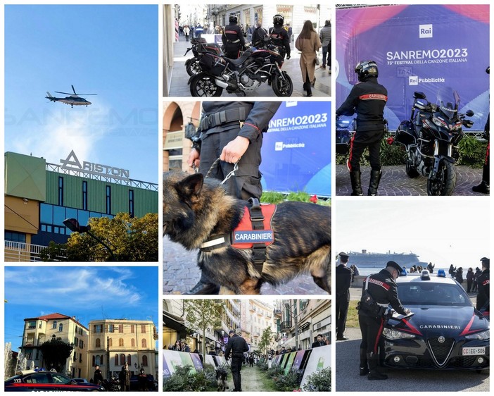 Festival di Sanremo: uomini, mezzi, l'elicottero e anche i cani anti esplosivo per i Carabinieri in città (Foto) Festival di Sanremo: uomini, mezzi, l'elicottero e anche i cani anti esplosivo per i Carabinieri in città (Foto)