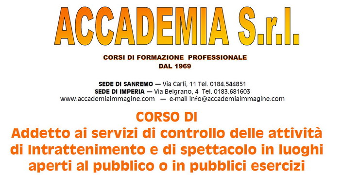 Sanremo: nuovo corso per buttafuori all'Accademia Srl