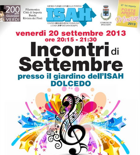 Dolcedo: stasera concerto della Filarmonica, offerto all’ISAH per la dodicesima edizione della rassegna “Porte aperte alla musica”