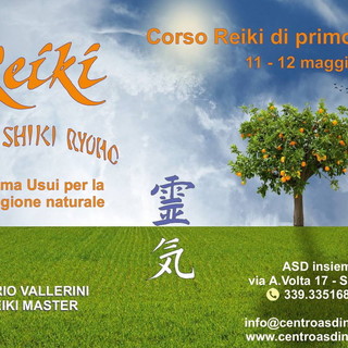 Sanremo: a maggio all'associazione 'Insieme' di via Volta il corso di primo livello di Reiki Sanremo: a maggio all'associazione 'Insieme' di via Volta il corso di primo livello di Reiki
