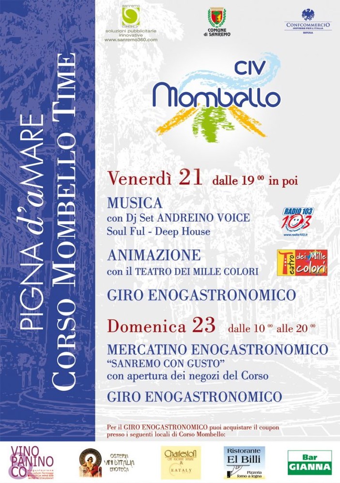 Sanremo: weekend di eventi con il Civ di corso Mombello