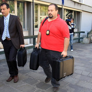 L'arrivo dei Carabinieri oggi in Tribunale