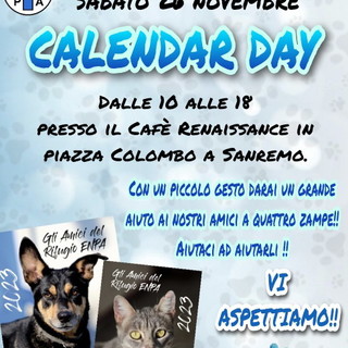 Sanremo: sabato prossimo al Caffè Renaissance di piazza Colombo il 'Calendar day' dell'Enpa
