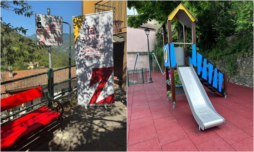 Castelvittorio inaugura una panchina rossa e il nuovo parco giochi (Foto) Castelvittorio inaugura una panchina rossa e il nuovo parco giochi (Foto)
