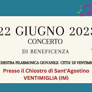 Concerto di beneficenza dell’Orchestra Filarmonica Giovanile "Città di Ventimiglia" in favore dell’Emilia-Romagna