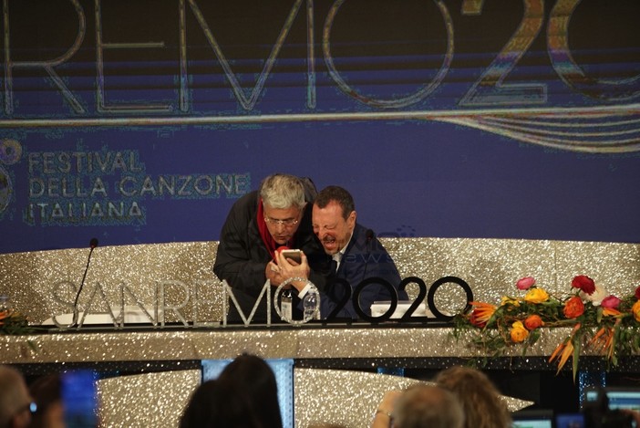 Enrico Lucci in sala stampa