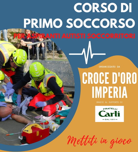 Imperia: dal 28 aprile corso di 'Primo Soccorso' organizzato dalla Croce D'Oro al museo Olio Carli Imperia: dal 28 aprile corso di 'Primo Soccorso' organizzato dalla Croce D'Oro al museo Olio Carli