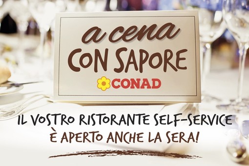 Arma di Taggia: a grande richiesta apre anche la sera il ristorante a self-service "Con Sapore Conad" al primo piano della Centro Commerciale La Riviera Shopville