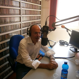 Nelle foto Carlo Capacci a Radio Onda Ligure il 4 settembre 2013