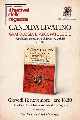 Bordighera, Candida Livatino presenta il libro “Grafologia e psicopatologie” alla Biblioteca Civica