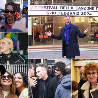 Le immagini dall'esterno del Teatro Ariston (foto Erika Bonazinga)