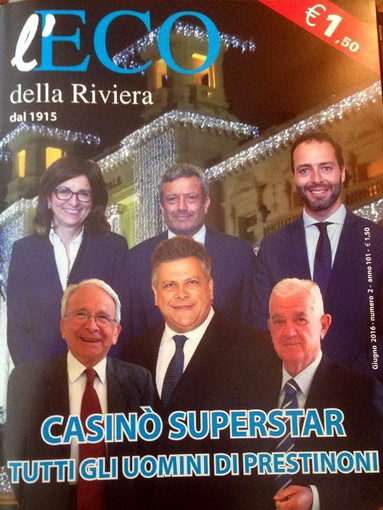 In edicola da oggi il nuovo numero dell'Eco della Riviera: in evidenza l'intervista al Direttore del Casinò In edicola da oggi il nuovo numero dell'Eco della Riviera: in evidenza l'intervista al Direttore del Casinò