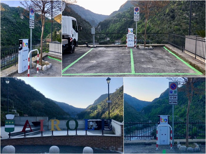 La colonnina installata ad Airole