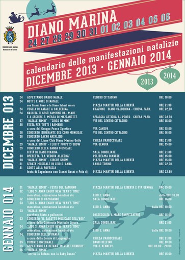 Diano Marina, ecco il calendario delle manifestazioni di Natale