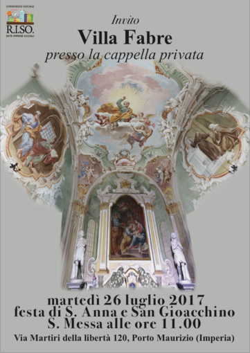 Imperia: domani mattina messa per la festa di Sant'Anna nella cappella di Villa Fabre