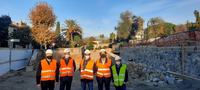 Bordighera: sopralluogo al cantiere dell'Angst, il Sindaco "Entro Natale verrà riaperta la strada "