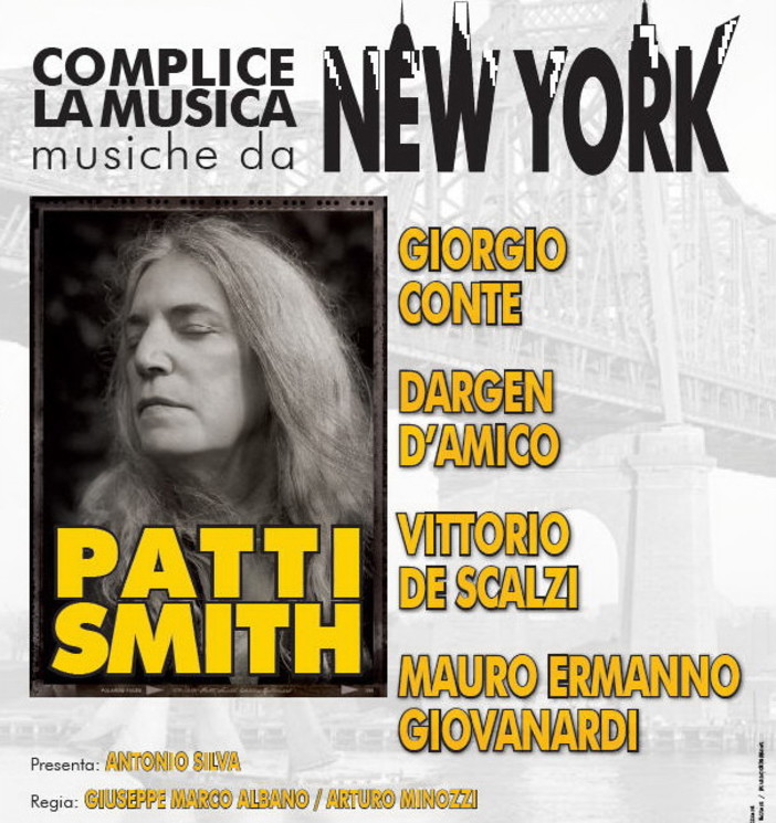 Sanremo: tutto pronto per l'arrivo di Patti Smith, in concerto all'Ariston il 7 maggio prossimo Sanremo: tutto pronto per l'arrivo di Patti Smith, in concerto all'Ariston il 7 maggio prossimo