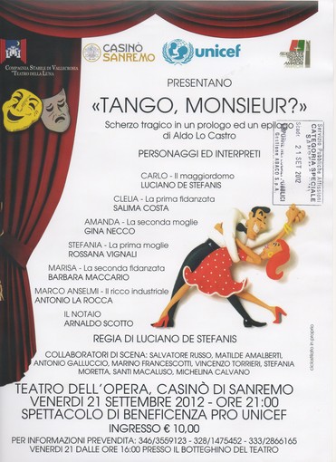 Sanremo: venerdì al teatro dell'opera del Casino una serata dedicata all'Unicef Sanremo: venerdì al teatro dell'opera del Casino una serata dedicata all'Unicef