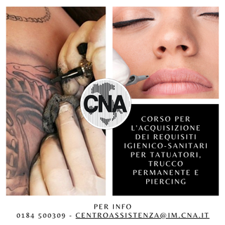 Alla CNA Imperia al via le iscrizioni del nuovo corso per tatuatori, piercer ed estetiste che eseguono trucco permanente cromatico per l'estetica Alla CNA Imperia al via le iscrizioni del nuovo corso per tatuatori, piercer ed estetiste che eseguono trucco permanente cromatico per l'estetica