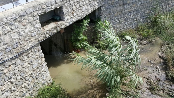 Imperia: cascatella d'acqua 'sospetta' e forte odore di fogna da sotto il ponte della Fondura Imperia: cascatella d'acqua 'sospetta' e forte odore di fogna da sotto il ponte della Fondura