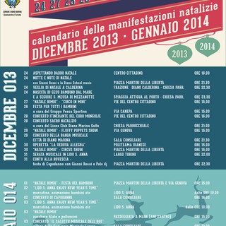 Diano Marina, ecco il calendario delle manifestazioni di Natale