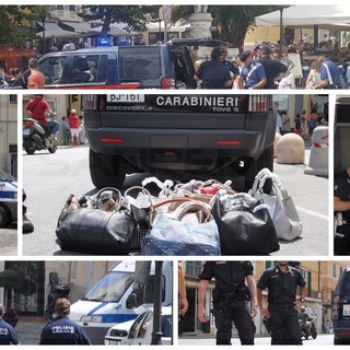 Sanremo: Polizia Municipale e Carabinieri in forze al mercato per reprimere il business dell'abusivismo (Foto)